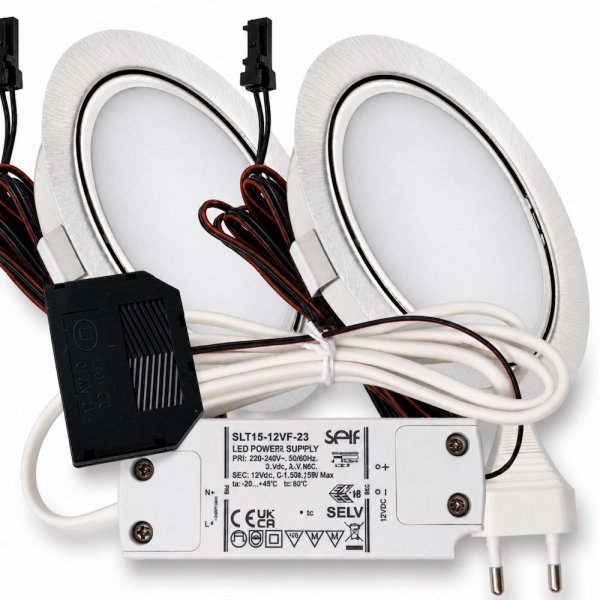 LED Möbelleuchte Emma 12V 3W warmweiß ultra flach Plug & Play