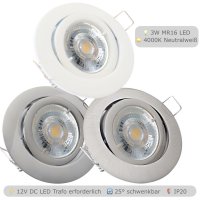 LED Einbauleuchte Lana 3W - GU5.3, 12V DC, neutralweiß