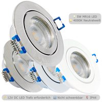 LED Bad Einbauleuchte Aqua 5W - GU5.3, 12V DC,...