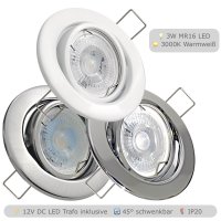 LED Einbauleuchte Alina 3W, 12V, 3000K, inkl. LED Trafo