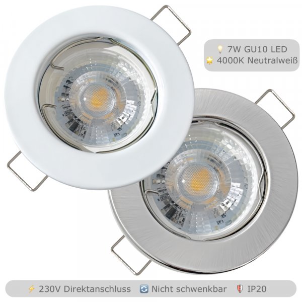 LED Einbauspot Lotta 7W GU10 | 230V | 4000K | IP20