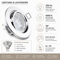 LED Einbaustrahler Alina / 3W GU10 / Neutralweiß...