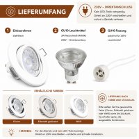 LED Einbaustrahler Alina / 3W GU10 / Neutralweiß 4000K / Schwenkbar