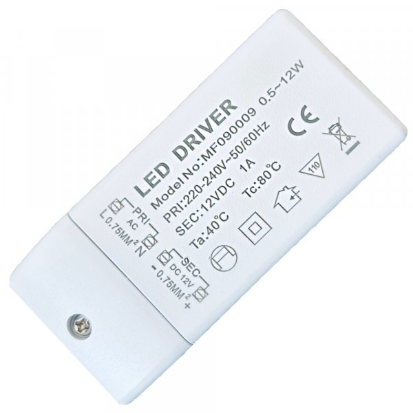 LED Trafo 12W 12V DC Konstantspannung – kompakt, flackerfrei & sicher