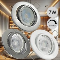7 Watt - LED Einbaustrahler Alina - 230V - GU10 - Dimmbar - Schwenkbar