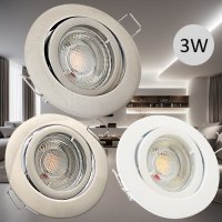 3 Watt - LED Einbaustrahler Lana - 230V - GU10 Fassung - Schwenkbar