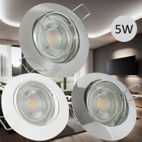5 Watt - LED Einbaustrahler Lukas - 230V - GU10 Fassung - Schwenkbar