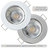 LED Einbauspot Lotta 7W GU10 | 230V | 3000K | IP20