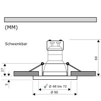 7 Watt - SMD Einbaustrahler Alina - 230V - GU10 - Dimmbar - Schwenkbar
