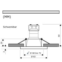 7 Watt - SMD Einbaustrahler Lana - 230V - GU10 - Dimmbar - Schwenkbar