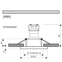 5,5 Watt - SMD Einbaustrahler Lukas - 230V - Step Dimmbar - Schwenkbar