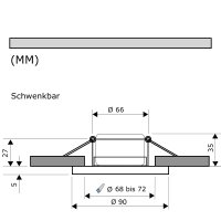 Flacher LED Einbaustrahler Alina 230V - 5W MCOB Modul Deckenspot Warmweiß