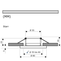 Flacher LED Einbaustrahler Lotta 230V - 5W MCOB Modul Step Dimmbar Warmweiß