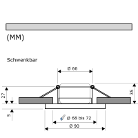 Flacher LED Einbaustrahler Alina 230V - 5W SMD Modul Deckenleuchte Warmweiß