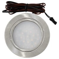Flacher LED Möbeleinbaustrahler Finja 2,4W Edelstahl geb. Warmweiß
