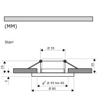 Flacher LED Einbaustrahler Lotta 230V - 7W SMD Modul Step Dimmbar Warmweiß