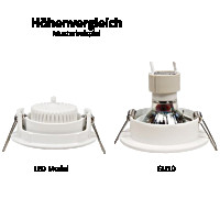 Flacher LED Bad Einbaustrahler Aqua 230V - 5W MCOB Modul 3000K