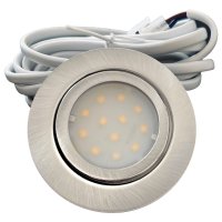 Flache LED Möbelleuchte Leni 2,4W Edelstahl geb. IP44 Warmweiß