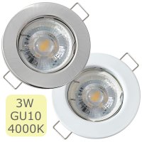 LED Einbaustrahler Lotta / 3W GU10 / Neutralweiß...