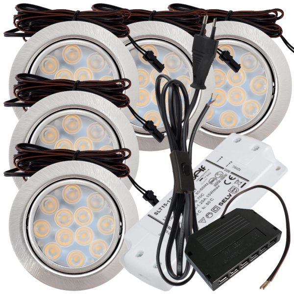 5 x mit Trafo, Verteiler &230V Zuleitung-Schalter